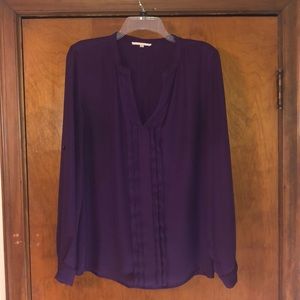 Purple Long-Sleeve Blouse